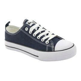 American Club Kvinnors sneakers bundna American LH10 Navy Blue mångfärgad 2