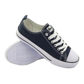 American Club Kvinnors sneakers bundna American LH10 Navy Blue mångfärgad 4