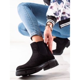 Ideal Shoes Mocka Chelsea stövlar svart 1