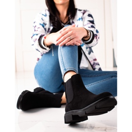 Ideal Shoes Mocka Chelsea stövlar svart 2