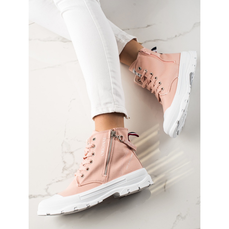 Goodin Sneakers med dekorativ dragkedja rosa 1
