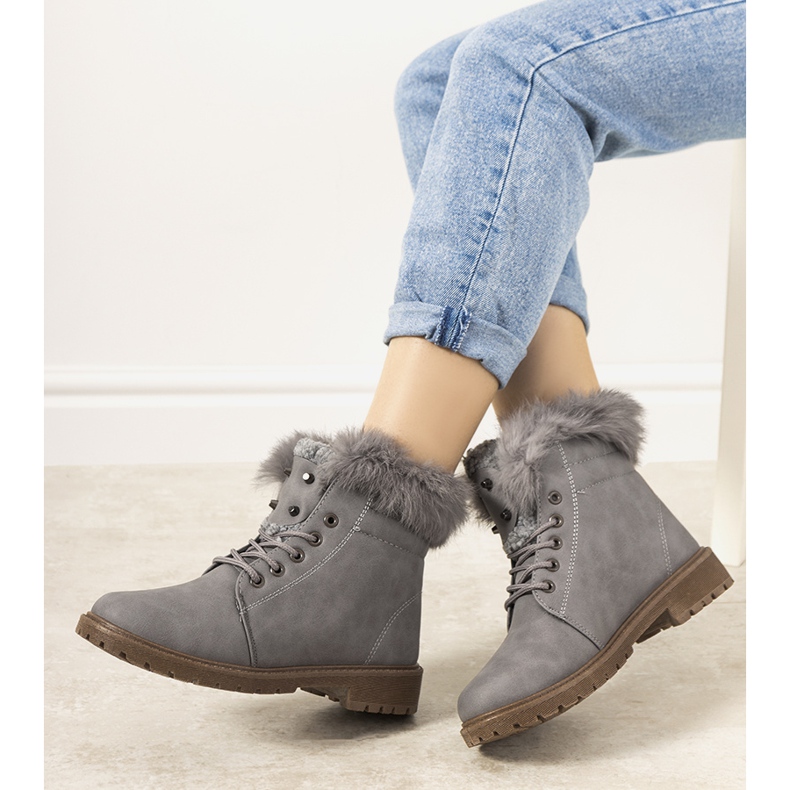 Gråa LeBatelier isolerade stövlar för kvinnor 2