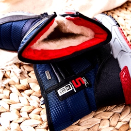 PJ2 Barns varma höga snöstövlar Marinblå Leoth svart 5