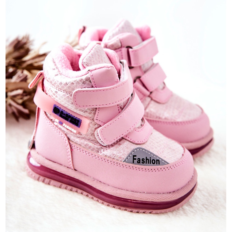 PJ2 Varma snöstövlar med rosa Hesiera-dragkedja 1