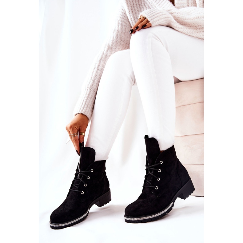 Svarta Grecia varma stövlar i mocka 2