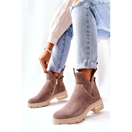 PA2 Varma stövlar med en skuren Cappucino Tanya beige 2