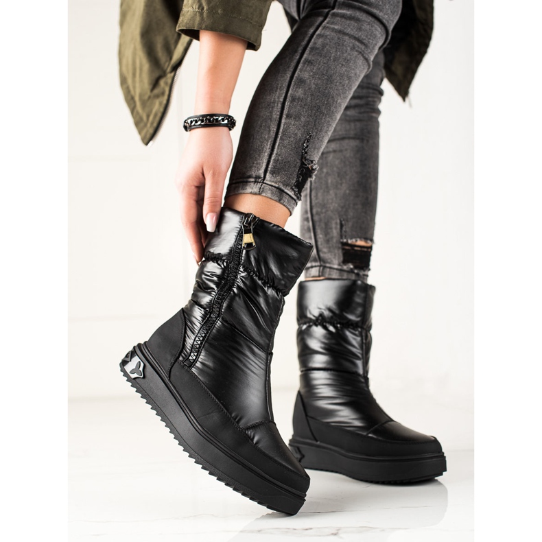 Weide Snygga svarta snöstövlar 1