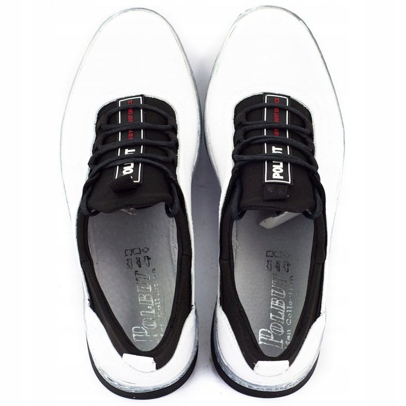 Polbut Fritidsskor K24 i läder för män vit 4 Polbut Fritidsskor K24 i läder för män vit 4