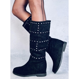 Stövlar på en dold Ferto Black wedge svart 1