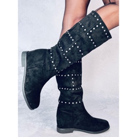 Stövlar på en dold Ferto Black wedge svart 2