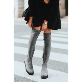 Grå platta dekorerade stövlar från Lia rosa 2