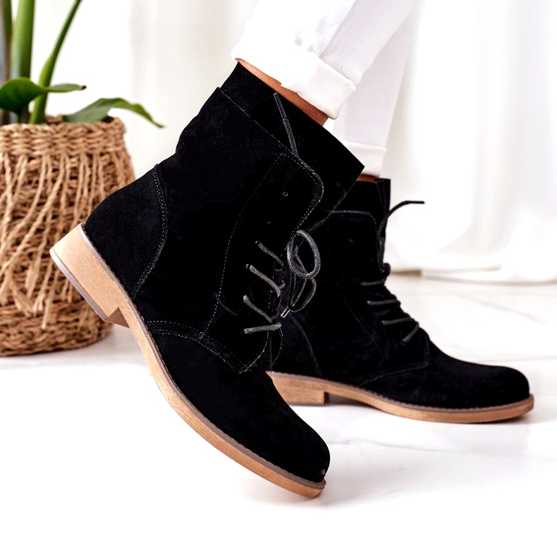 PS1 Svarta Violetta svarta stövlar med dubbla överdelar 3