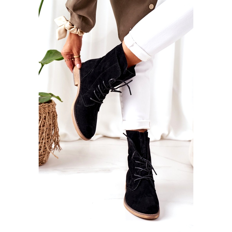 PS1 Svarta Violetta svarta stövlar med dubbla överdelar 4