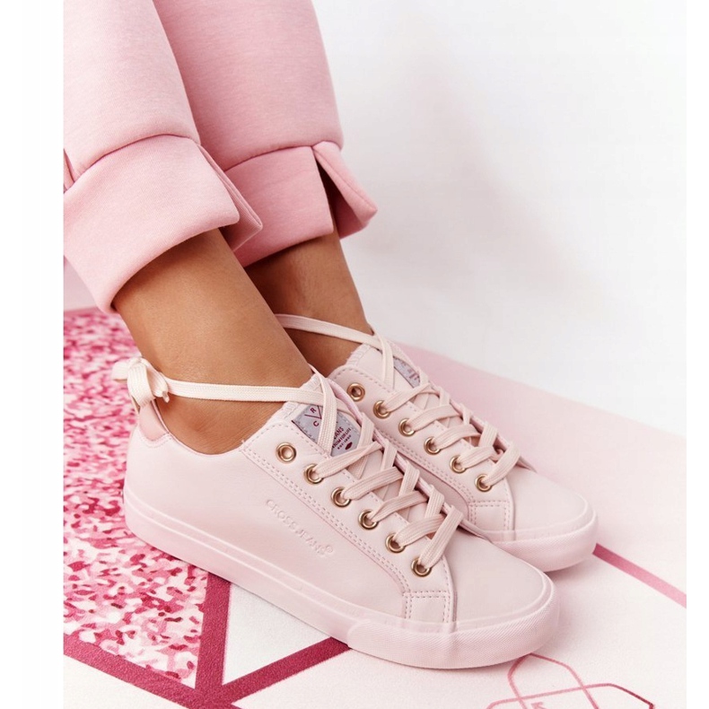 Big Star Kvinnors ekolädersneakers Cross Jeans HH2R4004C Rosa 6