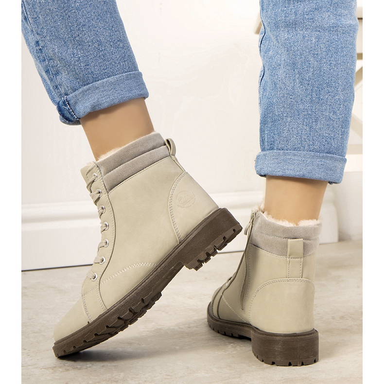 Grå isolerade stövlar för damer Lamy beige 1