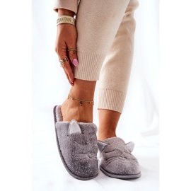 PE1 Blanka Kattungetofflor Med Grå Kaisy-öron silver- 1