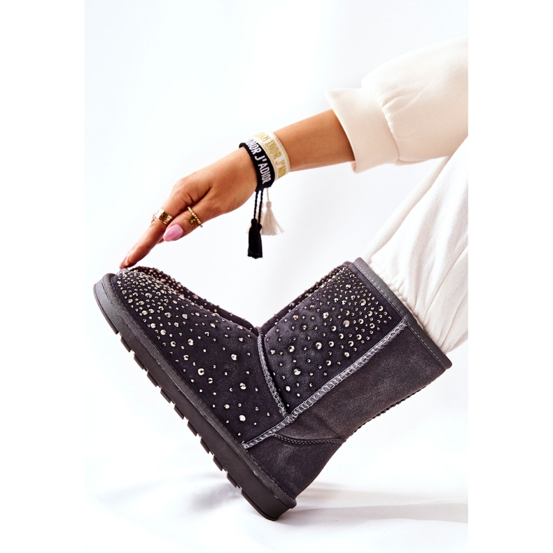 Varm Mukluki Med Jets Grå Mariella silver- 2