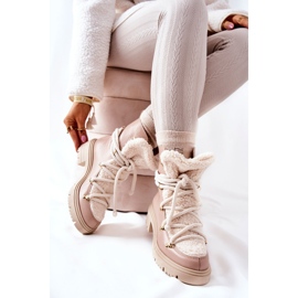 Lewski Shoes Läderstövlar Trappers Tied Lewski Beige 3116 2