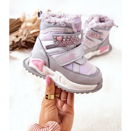 PJ2 Varma snöstövlar för barn Silver-Pink Chilly violett rosa 2