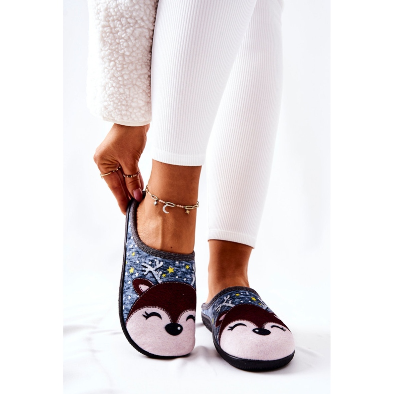 Renblå Taffy varma tofflor 1