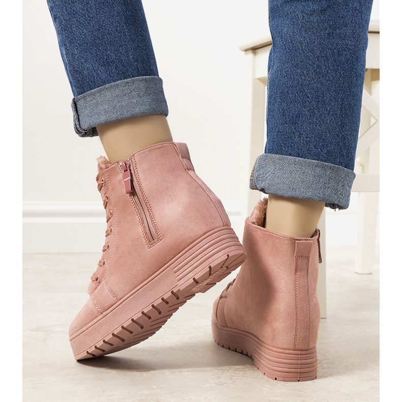 Rosa sneakers med en kil Lara 1