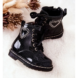 WT1 Barnlackade skinande svarta tossor 1