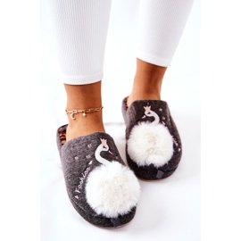 Varma tofflor Grå Reys svan 1