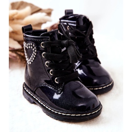 WT1 Barnlackade stövlar Shiny Marinblå 2