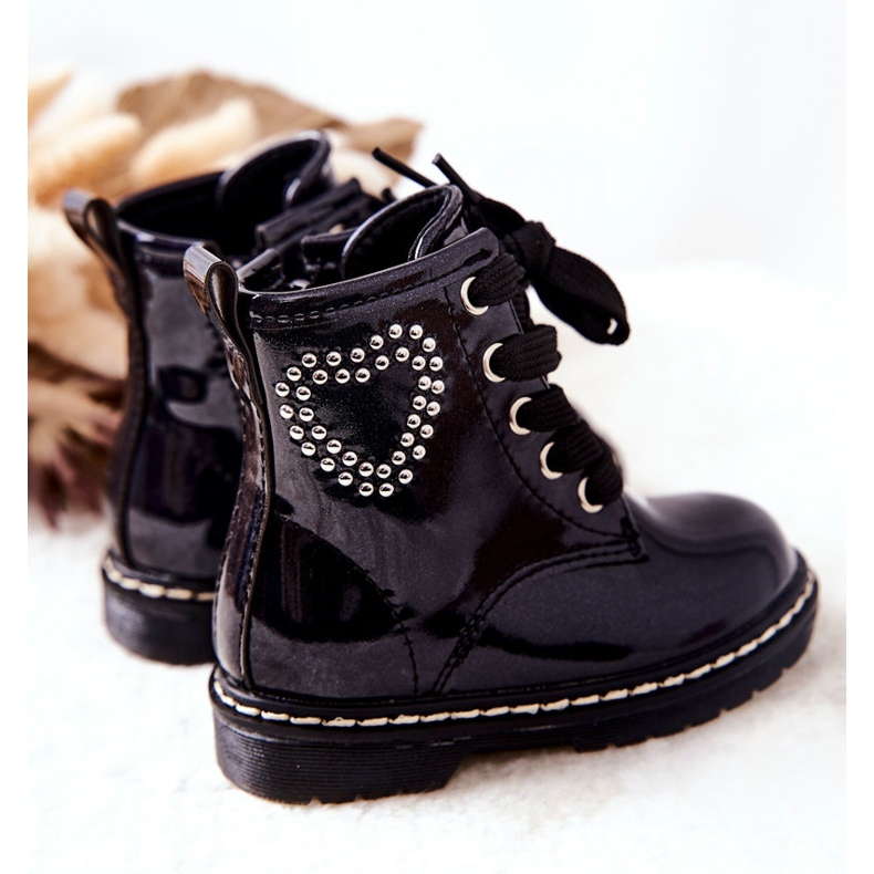 WT1 Barnlackade stövlar Shiny Marinblå 1