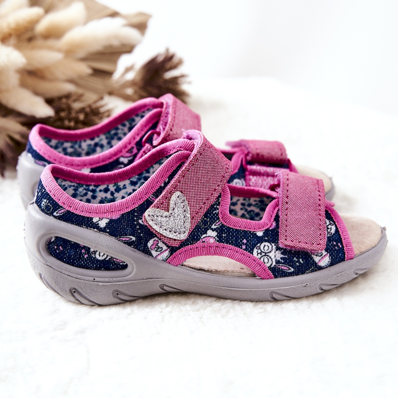 BEFADO S.A. Befado sandaler med kardborreband 065X151 Marinblå-Rosa 2