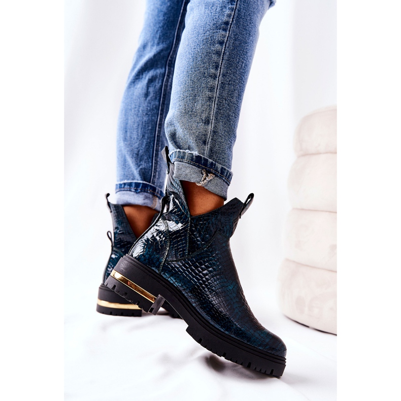 PA2 Gröna Tanya Crocodile Warma Läderstövlar 2