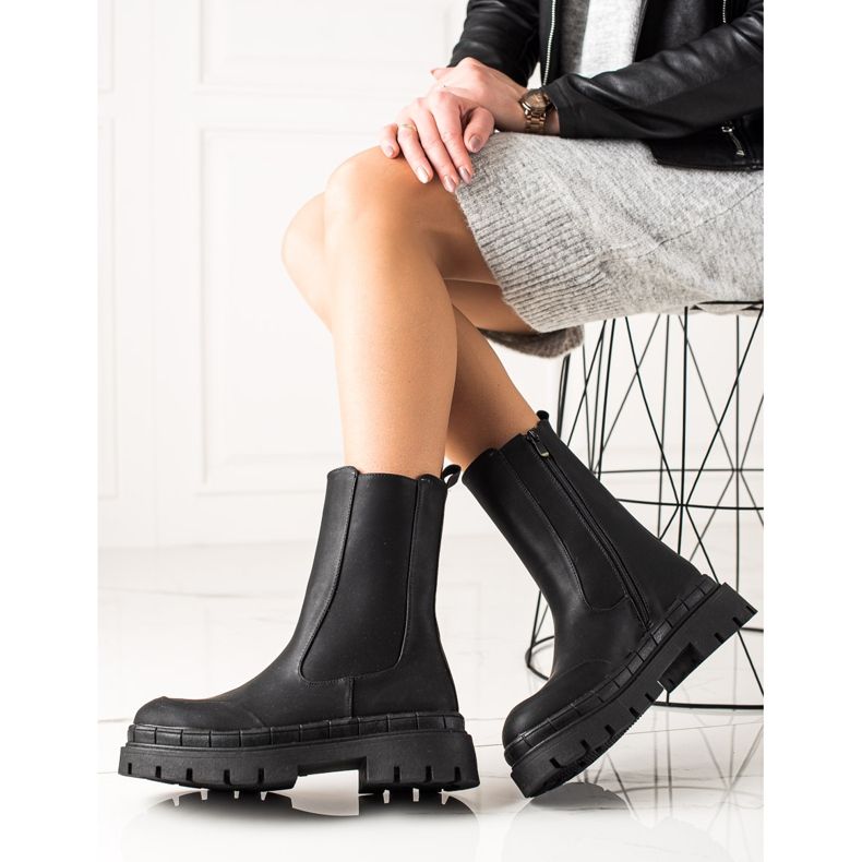 Seastar Höga stövlar med ekoläder svart 1