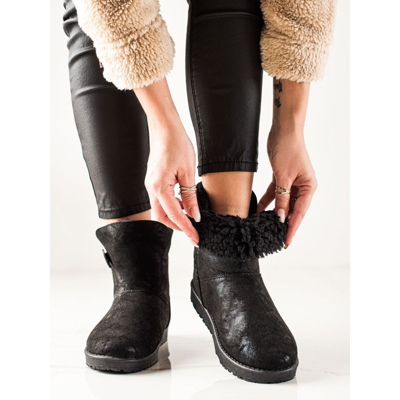 Evento Mukluki med glitter svart 1