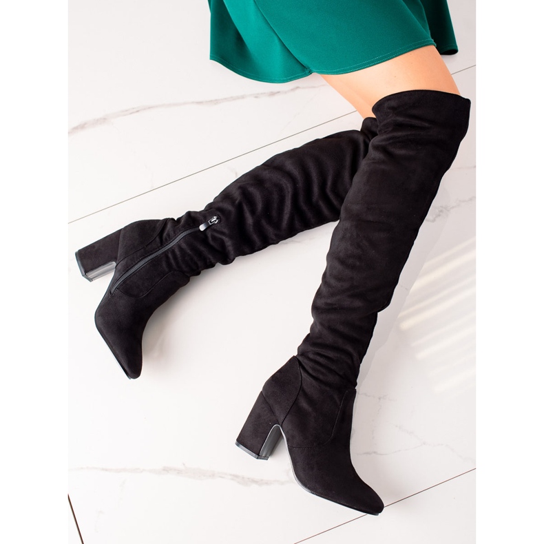 Super Me Klassiska högklackade stövlar svart 1