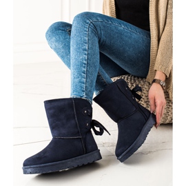 TRENDI Mukluki Med En Rosett marinblå 1