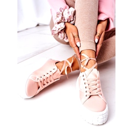 Kvinnors rosa sneakers på plattformen 1