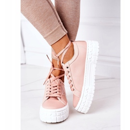 Kvinnors rosa sneakers på plattformen 5