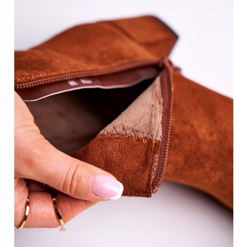 Kängor för kvinnor Sergio Leone Camel BT528 brun 5