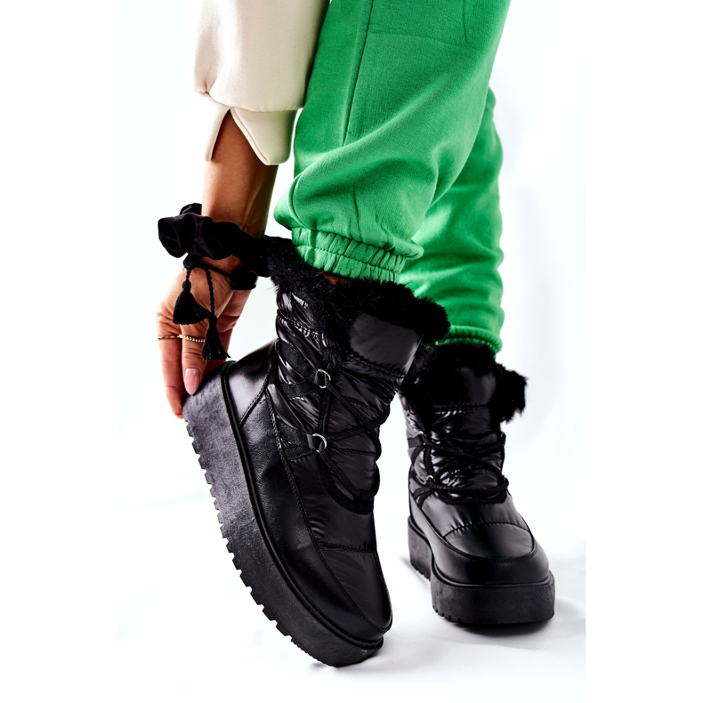 S.Barski Black Gordian Black Warm Snow Boots för kvinnor svart 1