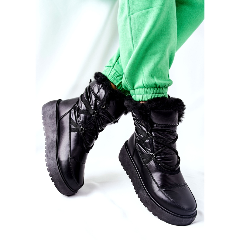 S.Barski Black Gordian Black Warm Snow Boots för kvinnor svart 2