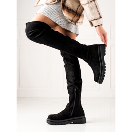 Sixth Sense Mocka lårstövlar på plattformen svart 2