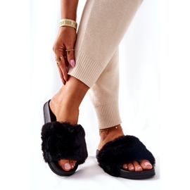 PH1 Formade gummi tofflor med svart Emmie päls 5