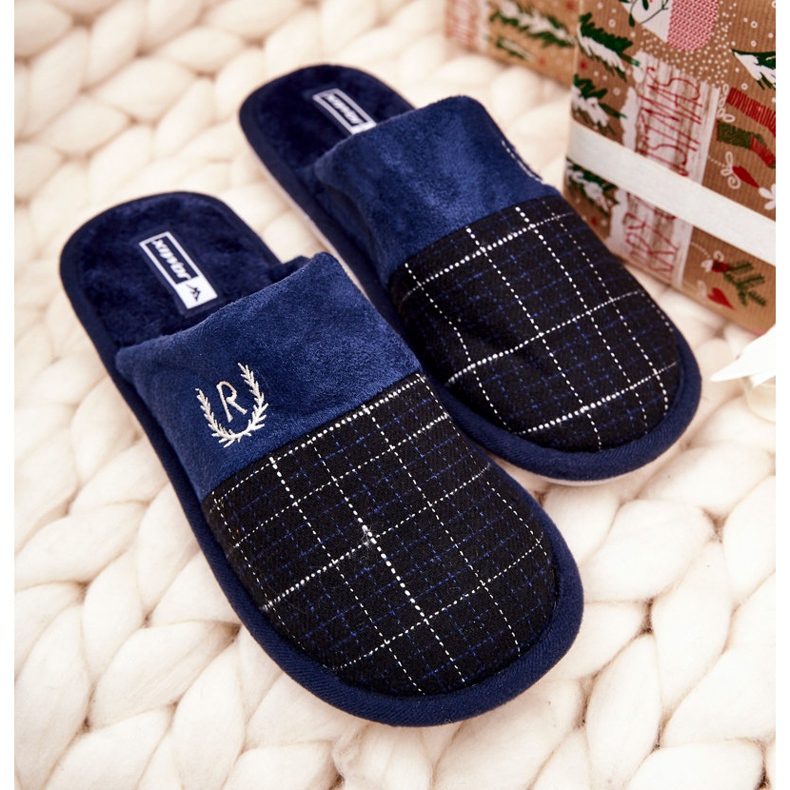 WJ1 Varmrutiga tofflor Marinblå Blase 2