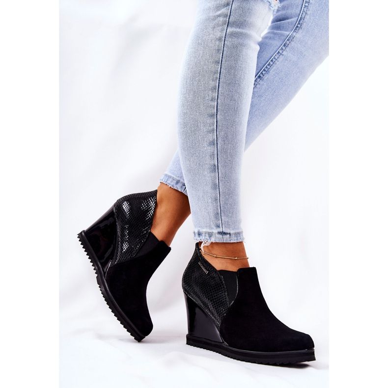 Boots On Wedge Animal Pattern Monnari 0990-020 Svart 1