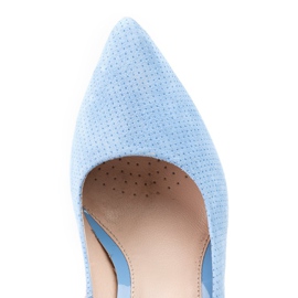 Marco Shoes Pumps i blå mocka med 3D-prickar 2