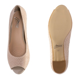 Marco Shoes Marco beige sandaler med stabil klack 2