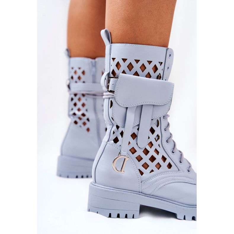 PS1 Genombrutna stövlar med njuren Blue Rock Star blå 1