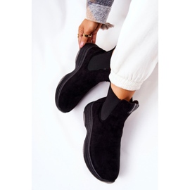 WS1 Svarta Nicci Mocka Platform Boots 1