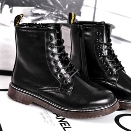 EVE Dam Stövlar Lackade Trappers Stövlar Svart Marita 4