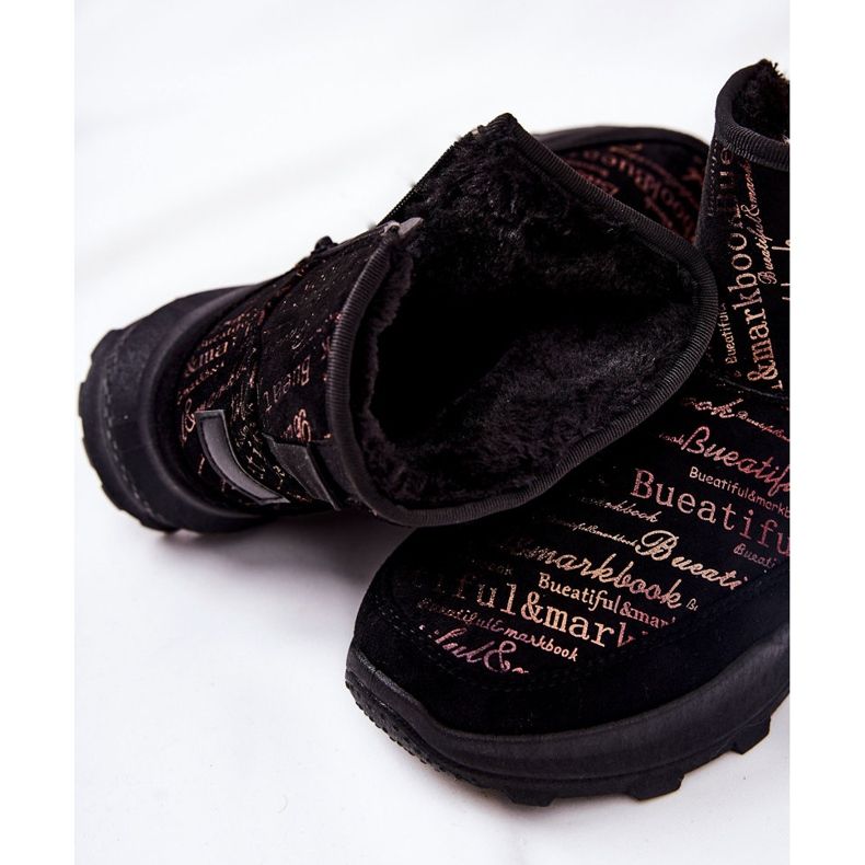 PE1 Varma snöstövlar med svart fresiatryck 1